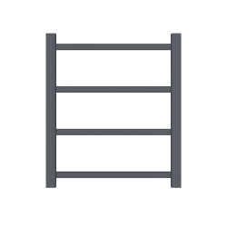 500Hx420Wx120D Gunmetal Grey Electric Heated Towel Rack 4 Bars